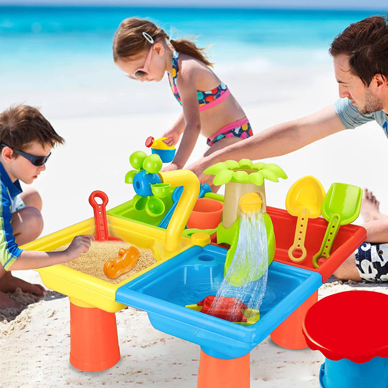 Kids Outdoor Water Play - Mesa de playa para niños, juego