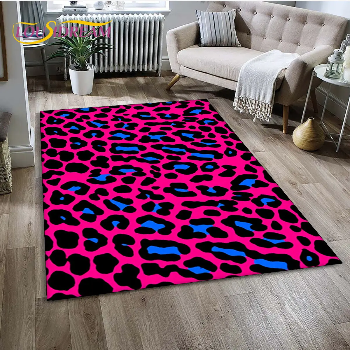 Kids Outdoor Kitchen - Alfombra con estampado de leopardo salvaje