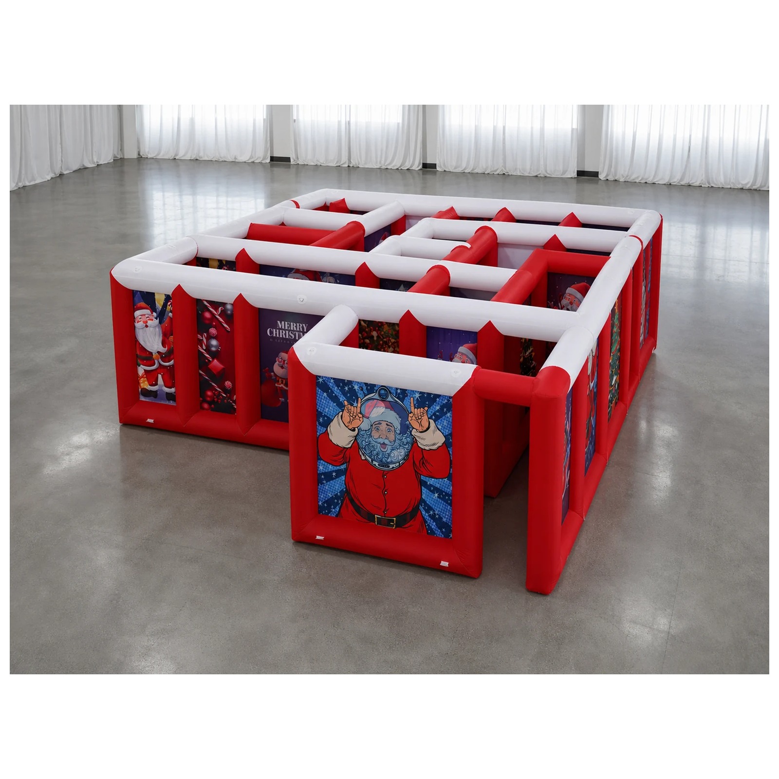Kids Outdoor Games For Party - Laberinto Inflable Grande Rojo y Blanco