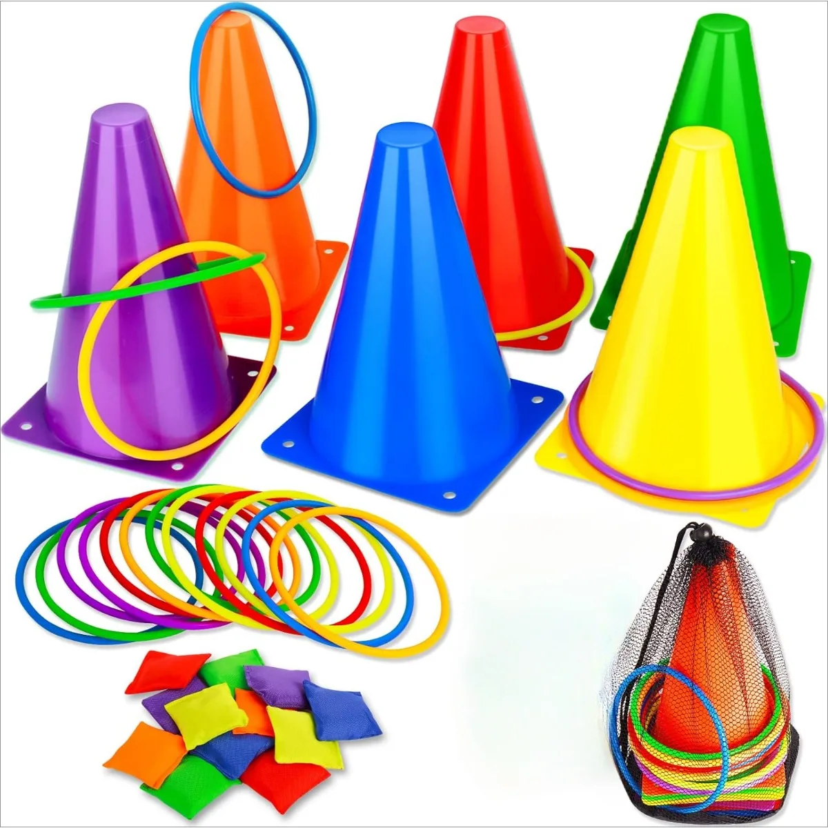 Kids Outdoor Games For Party - 3 en 1 conos de plástico