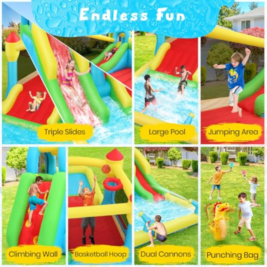 Casa de juegos inflable acuáti - Kids Outdoor Climbing reseña y precio