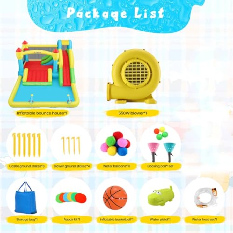 Casa de juegos inflable acuáti - Kids Outdoor Climbing reseña y precio