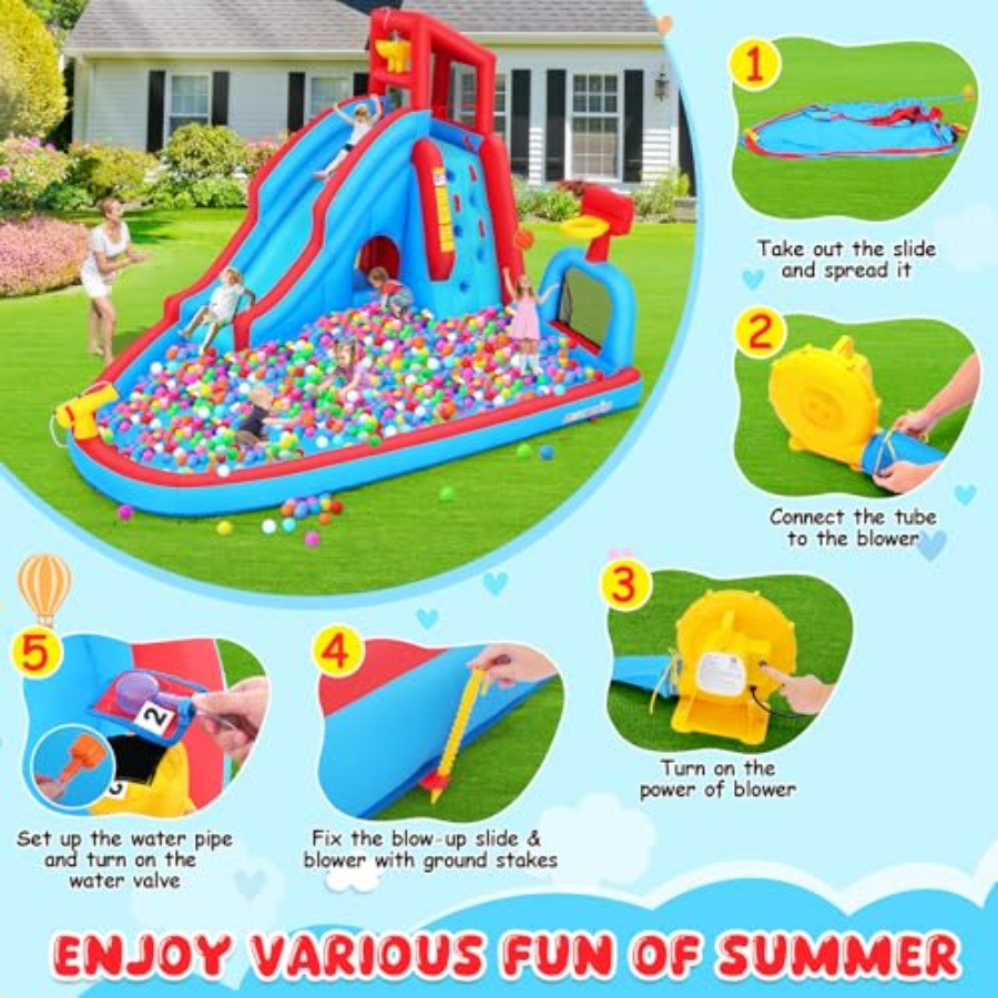 Tobogán acuático inflable para - Kids Outdoor Park reseña y precio