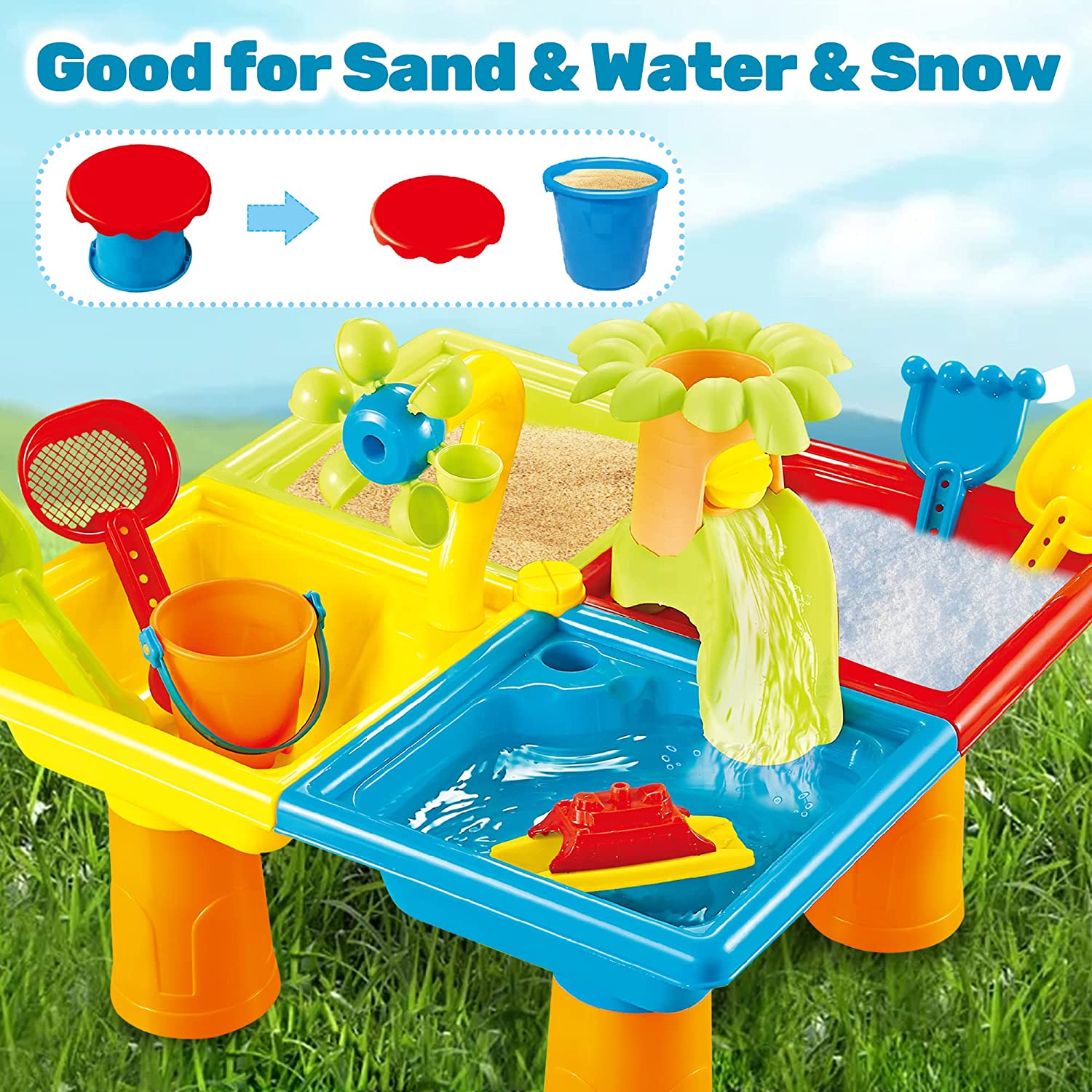 Mesa de playa para niños, jueg - Kids Outdoor Water Play reseña y precio