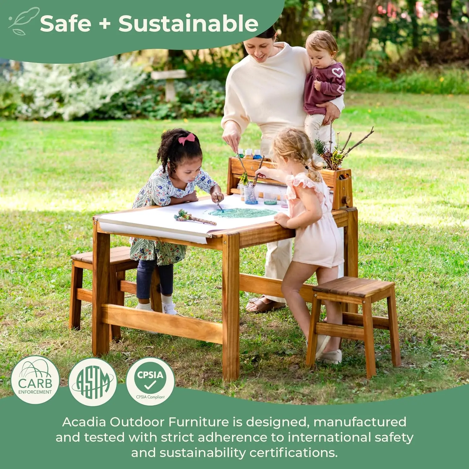 Conjunto de Mesa y Taburetes d - Kids Outdoor Table And Chair Set reseña y precio