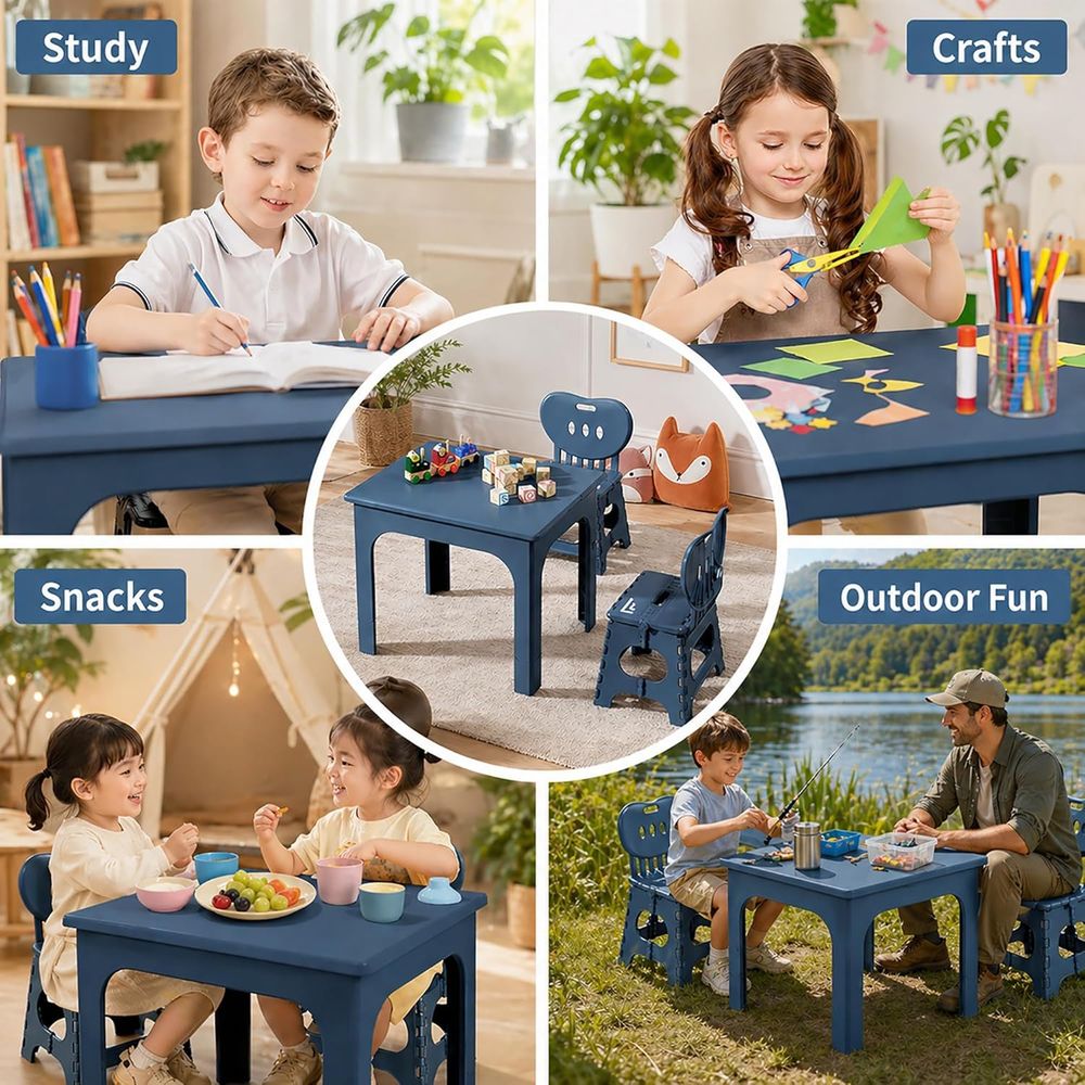 Juego de mesa y sillas plegabl - Kids Outdoor Table And Chair Set reseña y precio