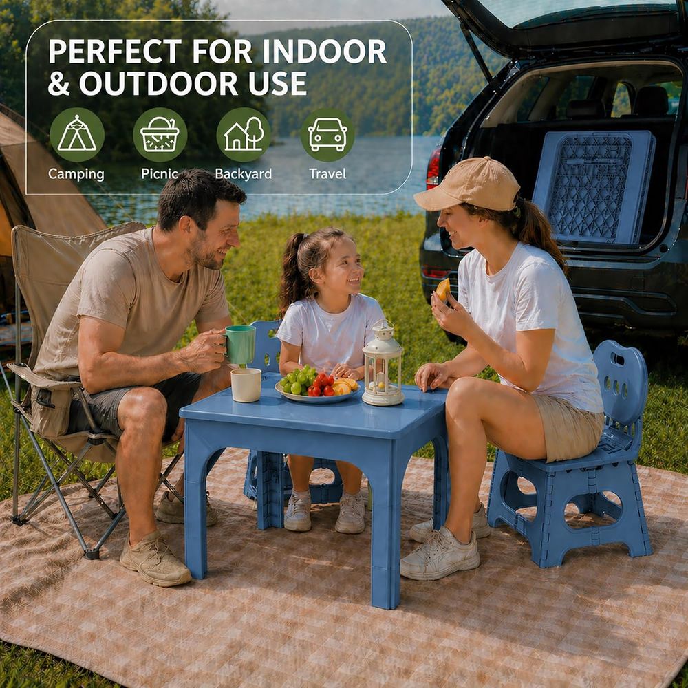 Juego de mesa y sillas plegabl - Kids Outdoor Table And Chair Set reseña y precio