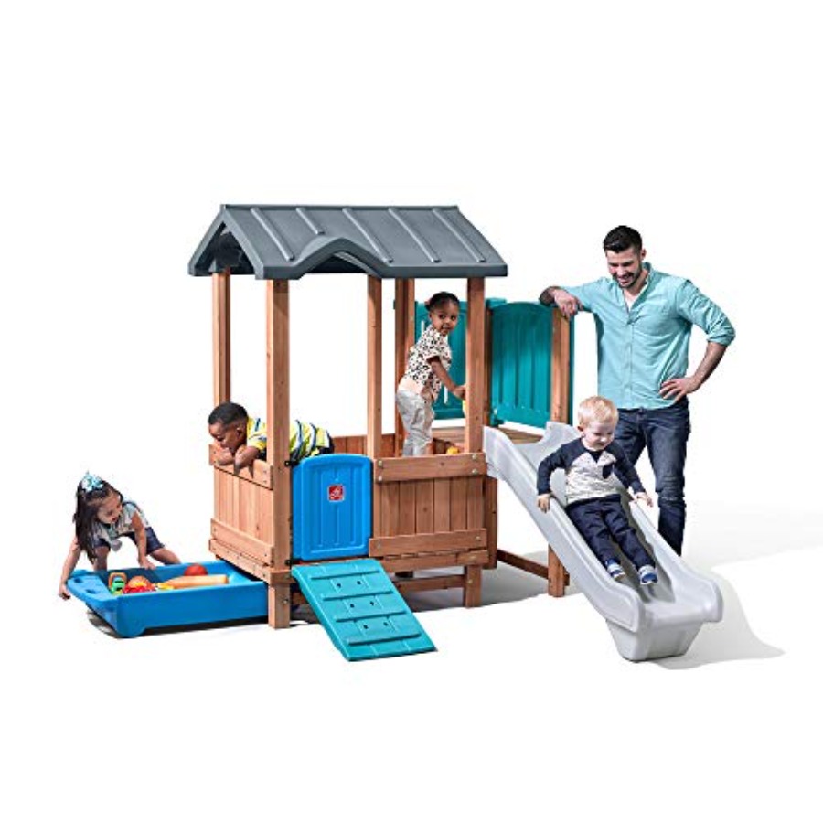 Woodland Adventure Playhouse & - Kids Outdoor Slide Set reseña y precio