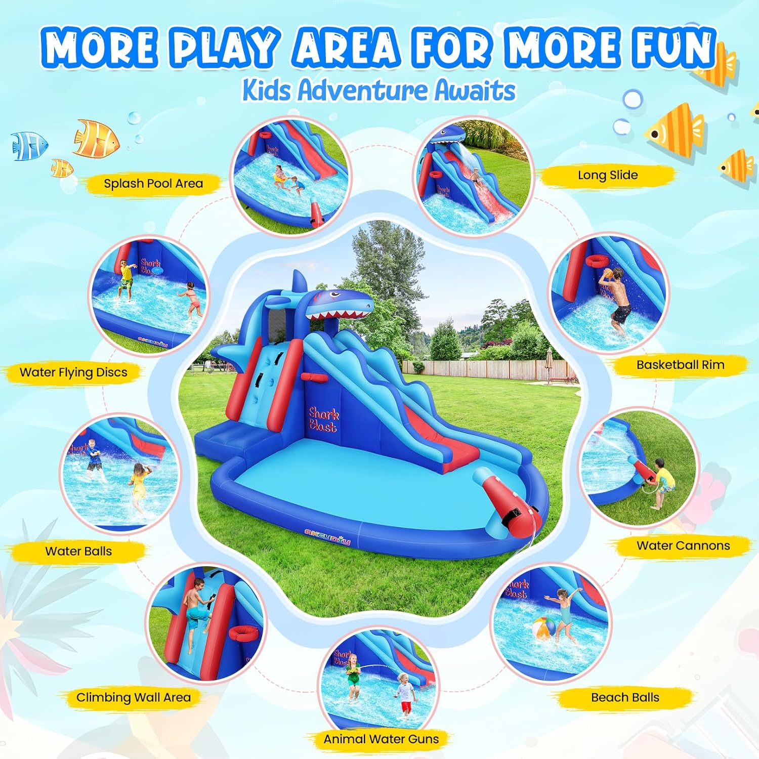 Parque Acuático Inflable con T - Kids Outdoor Climbing reseña y precio