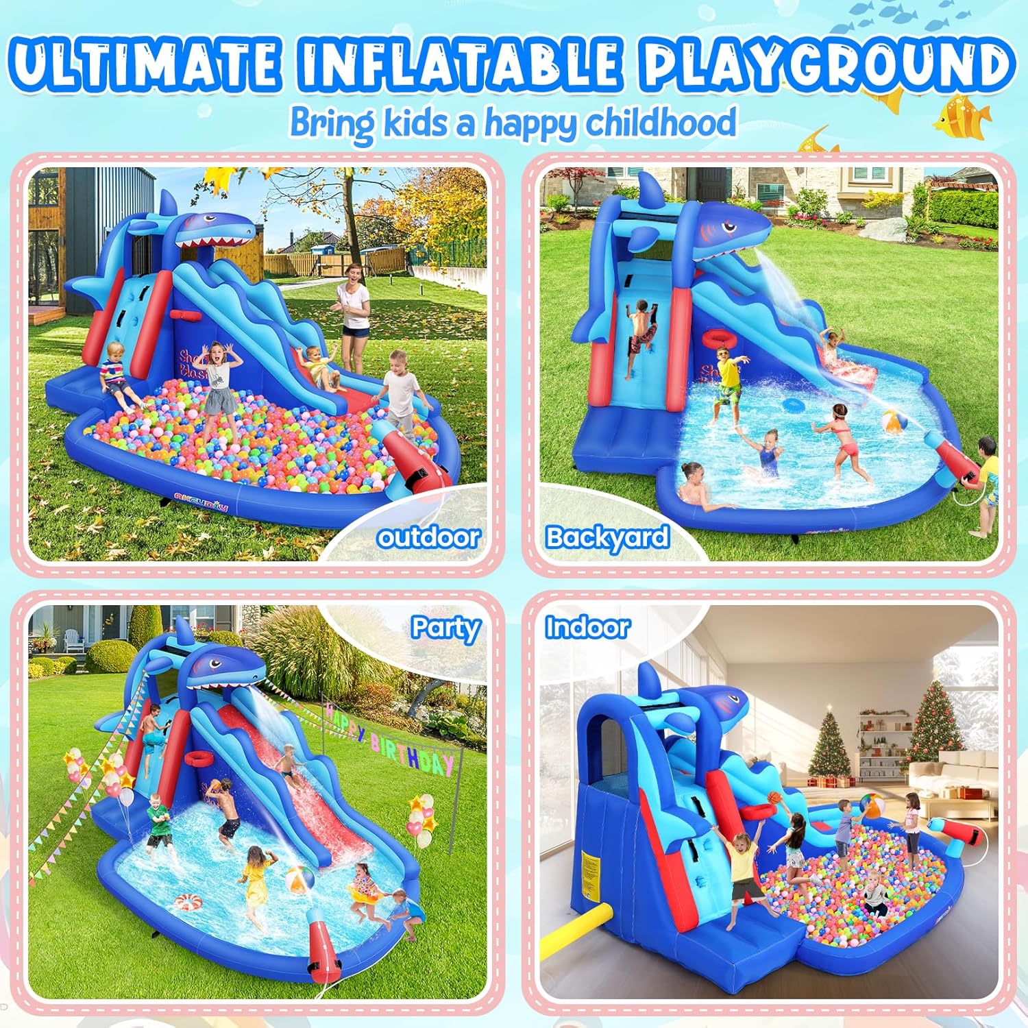 Parque Acuático Inflable con T - Kids Outdoor Climbing reseña y precio
