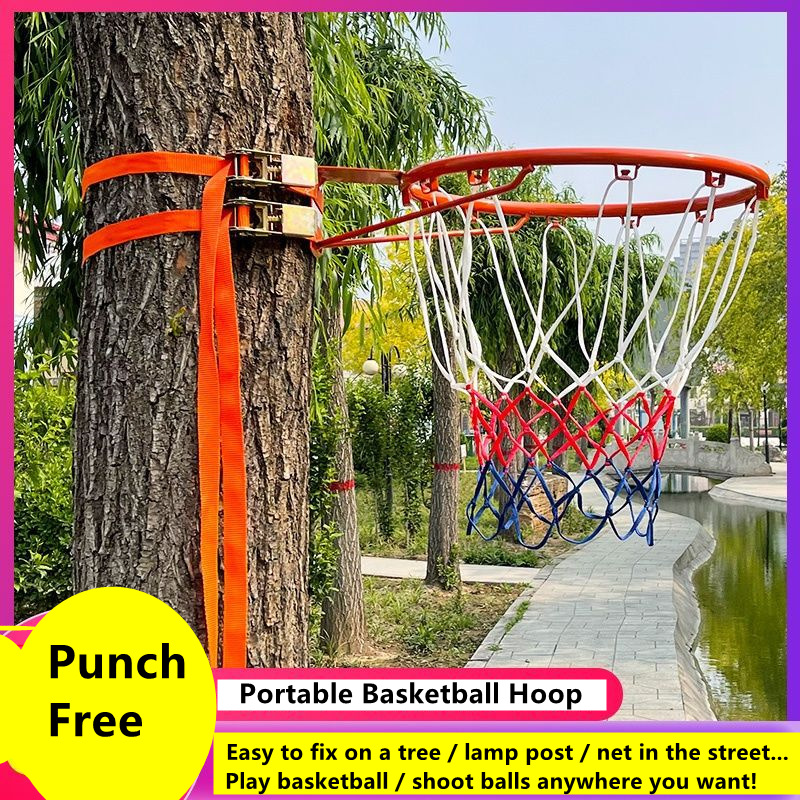 Aro de baloncesto sin perforac - Kids Outdoor Basketball Hoop reseña y precio