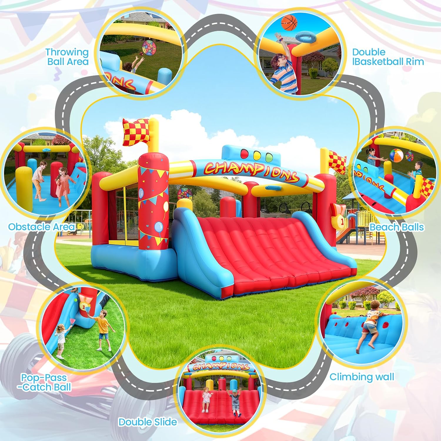 Gran Casa de Brinco Inflable p - Kids Outdoor Basketball Hoop reseña y precio