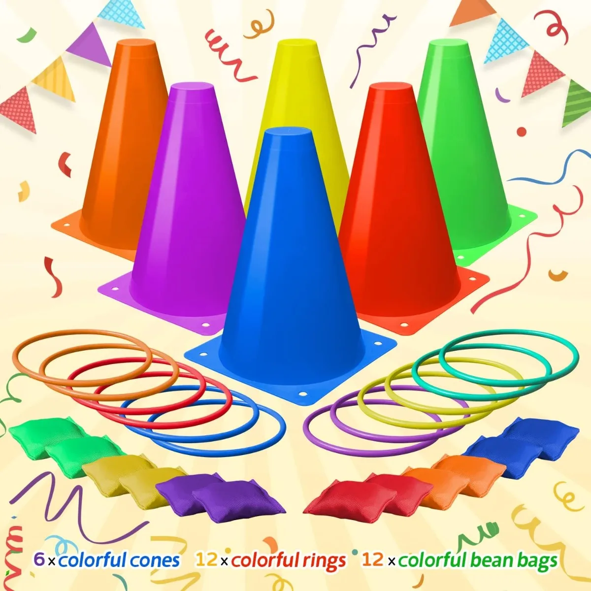 3 en 1 conos de plástico suave - Kids Outdoor Games For Party reseña y precio